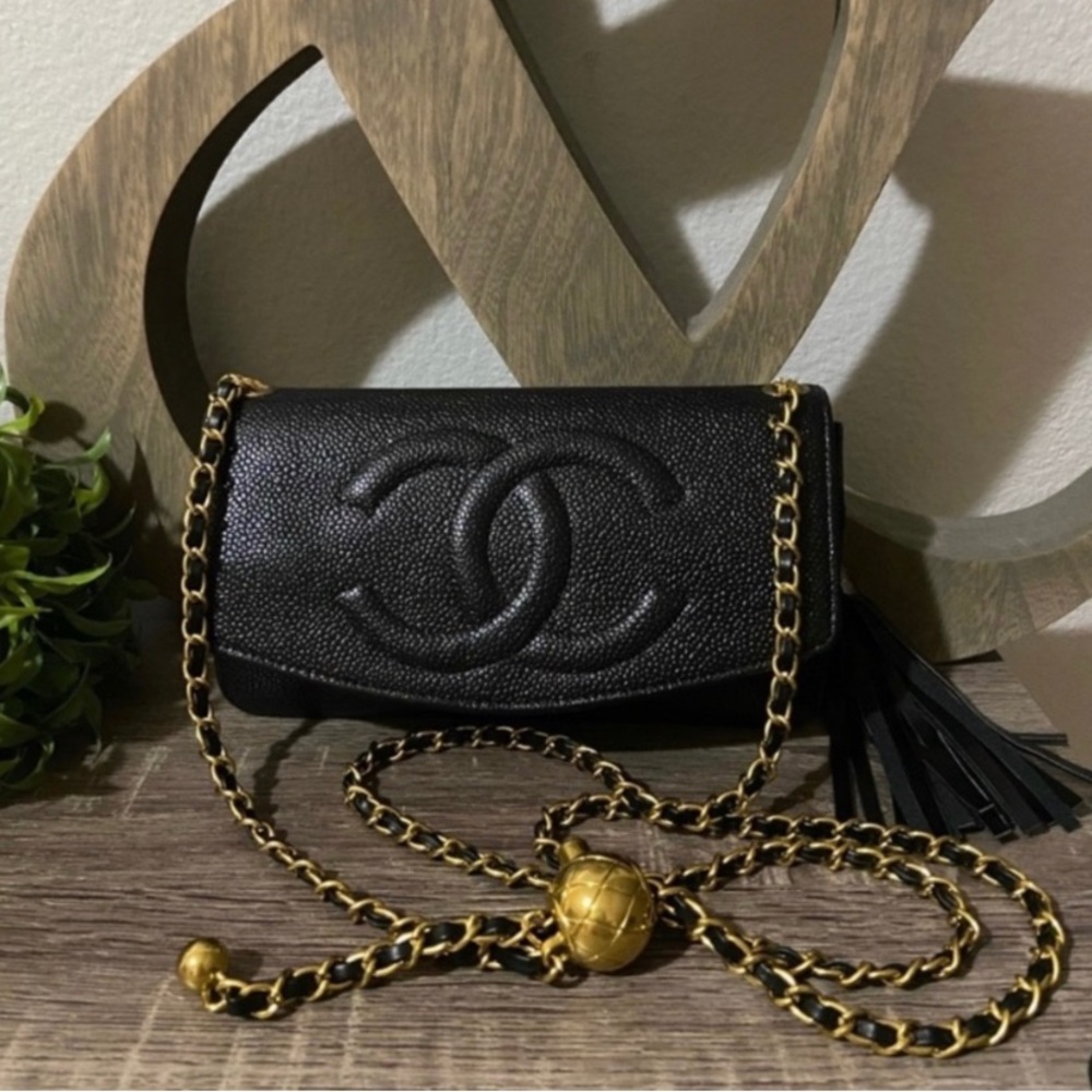👸🏻⚜️🖤 Chanel Timeless WOC Wallet on Chain Crossbody Pearl Crush Style Chain